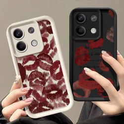 Sexy Girl Red Lips Phone Case For Xiaomi Redmi Note 13 Pro 4G 12 11 10 Pro Plus 5G 12S 10S 11S 13C 12C Shockproof Soft Cover
