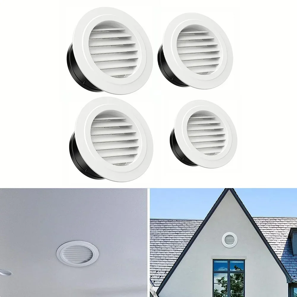 Duct Vents Round Louvered Vents Interior ABS Grille Ventilation Wall Vent Covers Circular Plastic Adjustable Airflow Vent