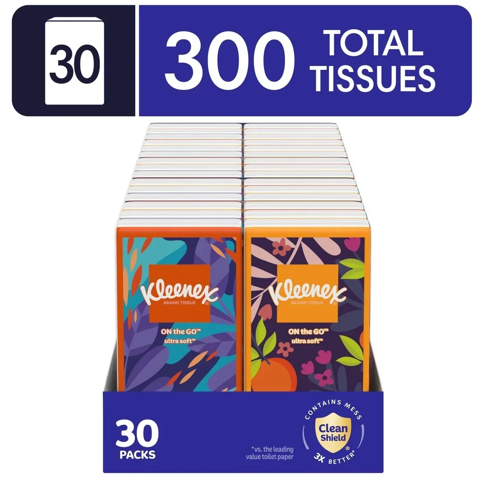 6 عبوات من مناديل الوجه للسفر 10 مناديل لكل عبوة فائقة الامتصاص 3 طبقات ناعمة ومتينة ومثالية للأنف والعيون المائية