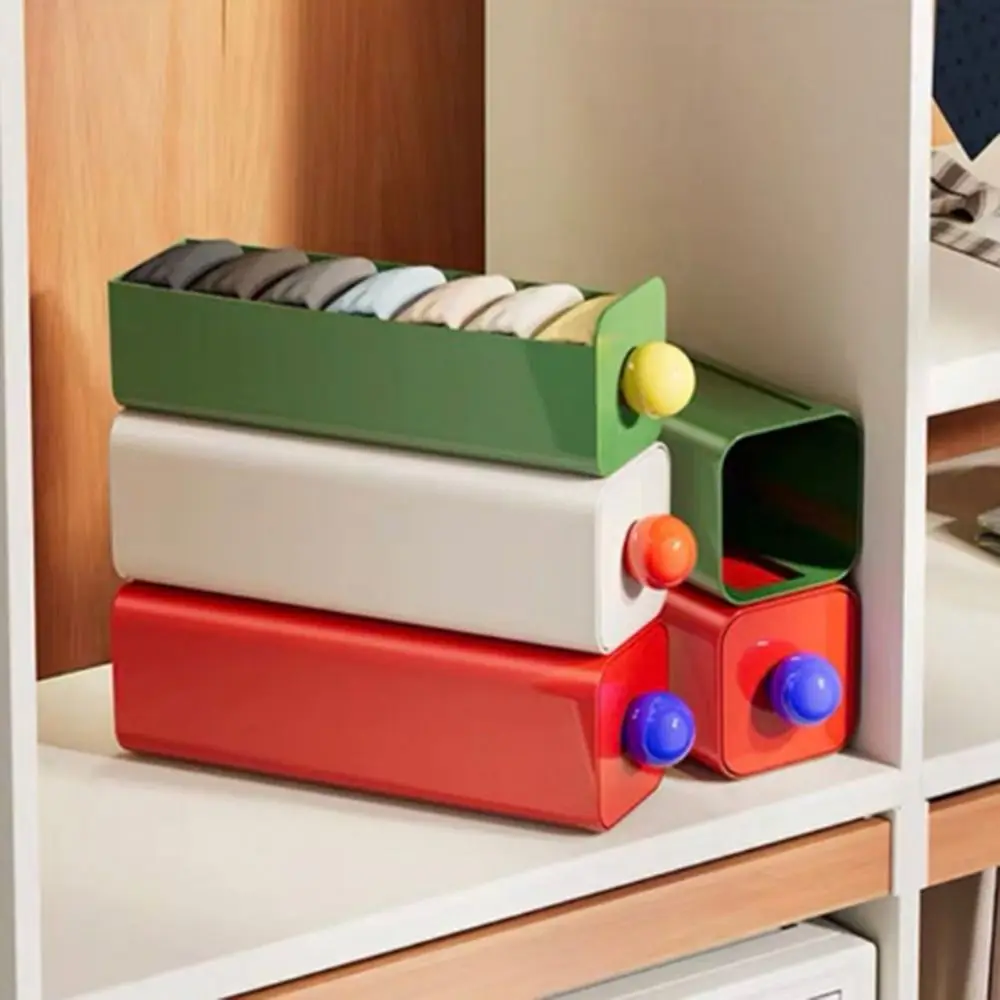 1/3Pcs Dopamine Desktop Storage Boxes Stackable Drawer Cosmetics Organizer Box Large Capacity Household Bedroom Office Storage