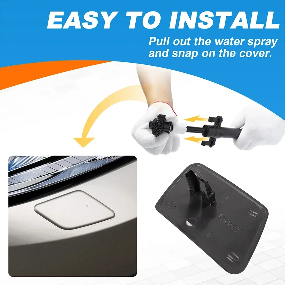 Front Bumper Headlight Washer Spray Nozzle Cover Cap For VOLVO S40 V50 2005 2006 2007 39991798 39991799 Headlamp Cleaner Lid - view 4