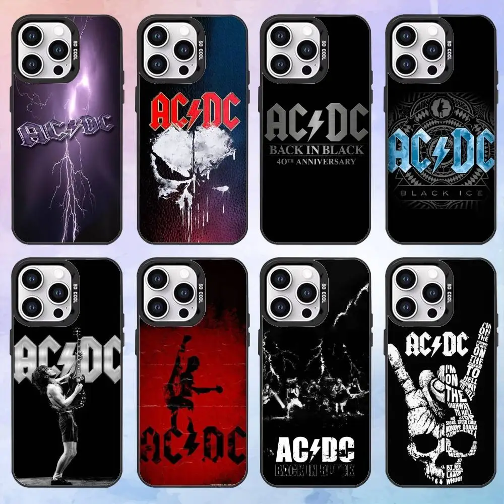 

AC Back In Black DC Phone Case For iPhone17,16,15,14,13,12,11 Plus,Pro Max Black Candy Matte Shockproof Cover