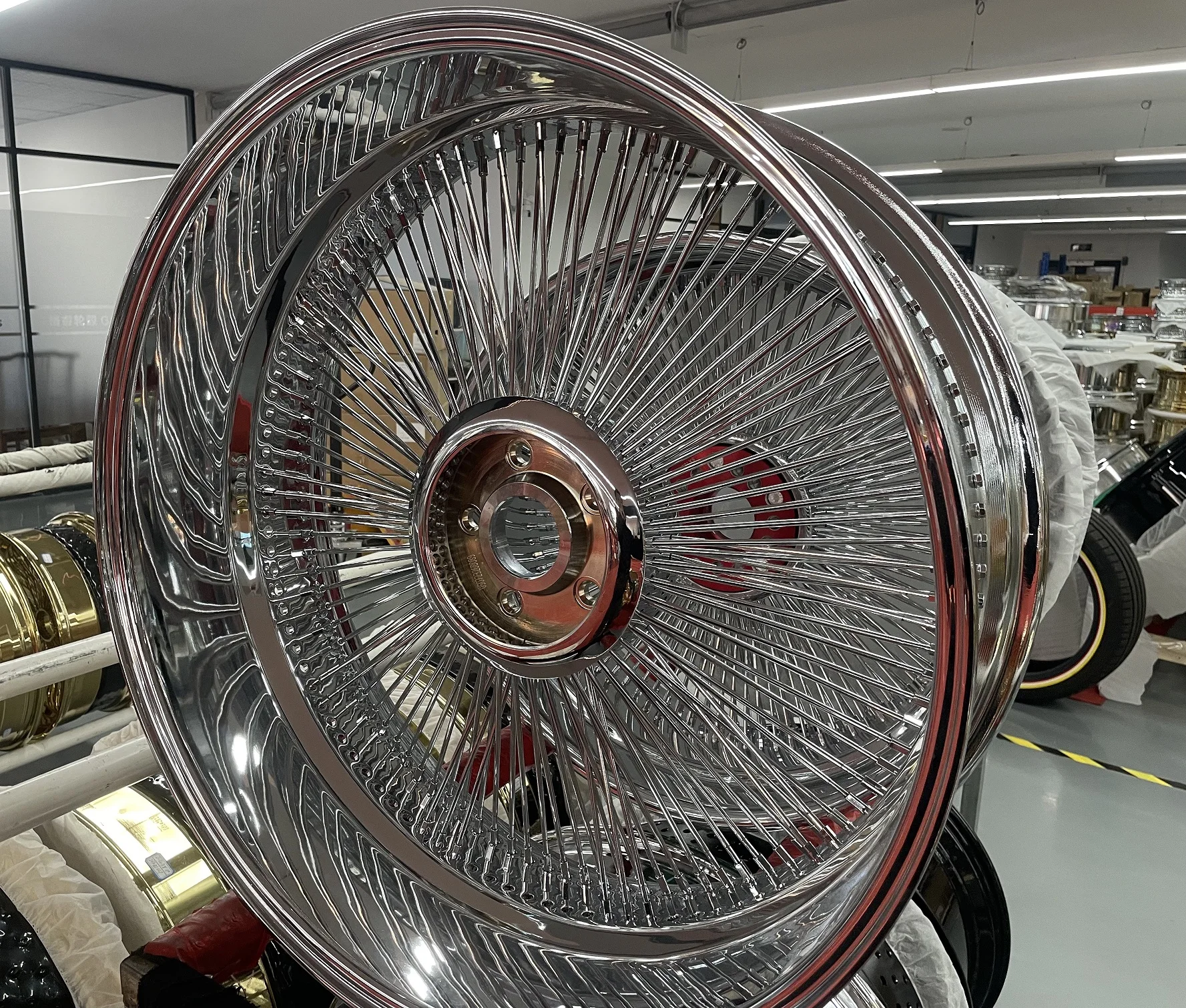 Aluminum  Steel Wire Wheel  Golden Chrome  Straight Reverse Deep  RIMS 13 14 15 16 17 18 20 22 Inch