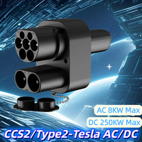 CCS2 to Tesla AC+DC Adapter for Tesla car CCS2 Combo NACS Adapter Support CCS2 and Type2 Charger 250kw 32A Charging adaptor