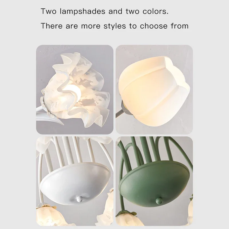 Modern Flower Pendant Lamp Nordic Dining Table Hanging Lamp For Living Room Bedroom Kitchen Decor Creative E27 Flower Chandelier