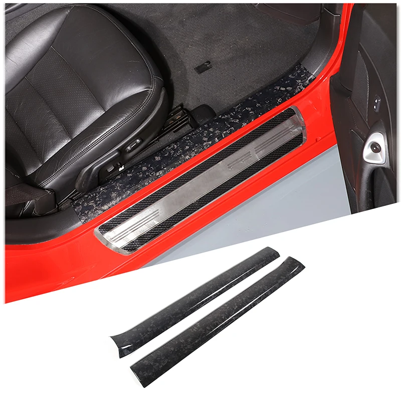 for Chevrolet Corvette C6 2005-2013 Car Real Carbon Fiber Pedal Door Sill Scuff Plate Inner Threshold Parts