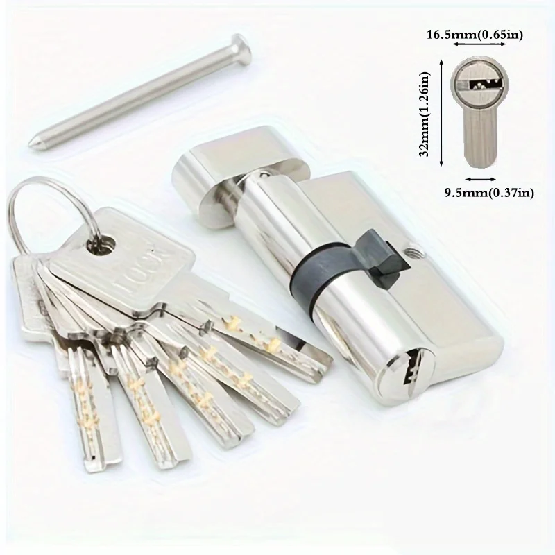 Customize The Same Key To Open All Cylinder,European Standard High-quality All Copper Anti-theft Lock Core Cilindros 5pcs Keys