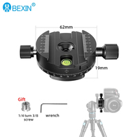 BEXIN QJ-08 Universal Panoramic Rotating Quick Release Base Photography Tripod Head Quick Release Plate Clamp for DSLR Camera