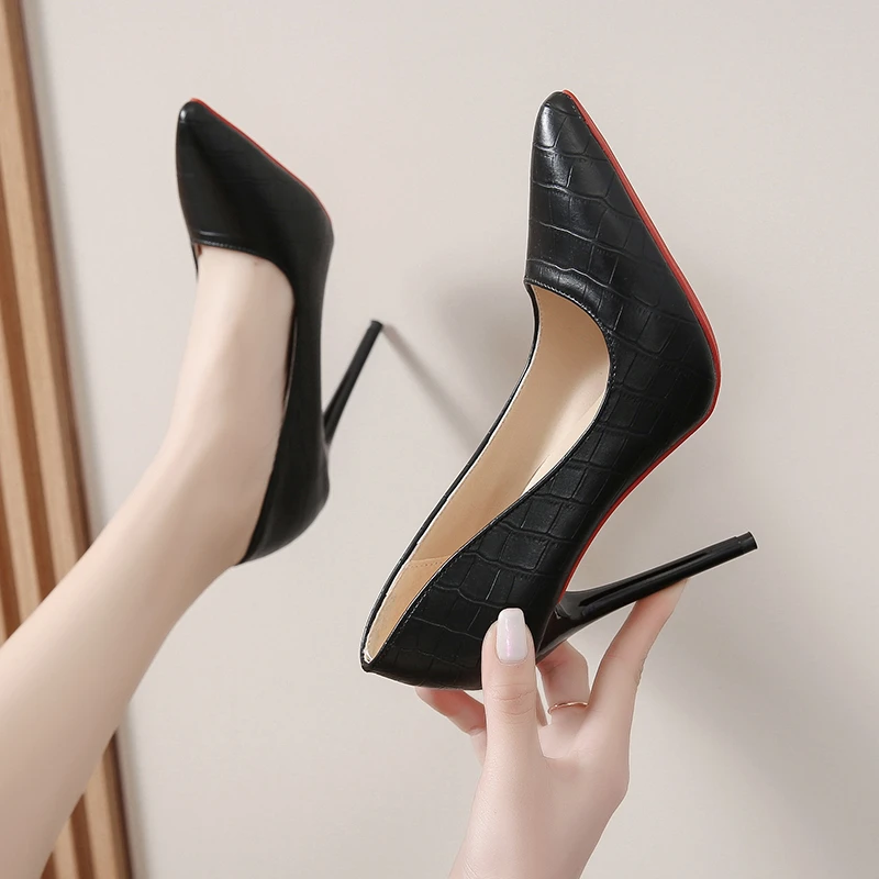 

New Plus Size 35-45 HOT Women Shoes Pointed Toe Pumps Patent Leather Dress High Heels Boat Shoes Wedding Shoes Zapatos Mujer