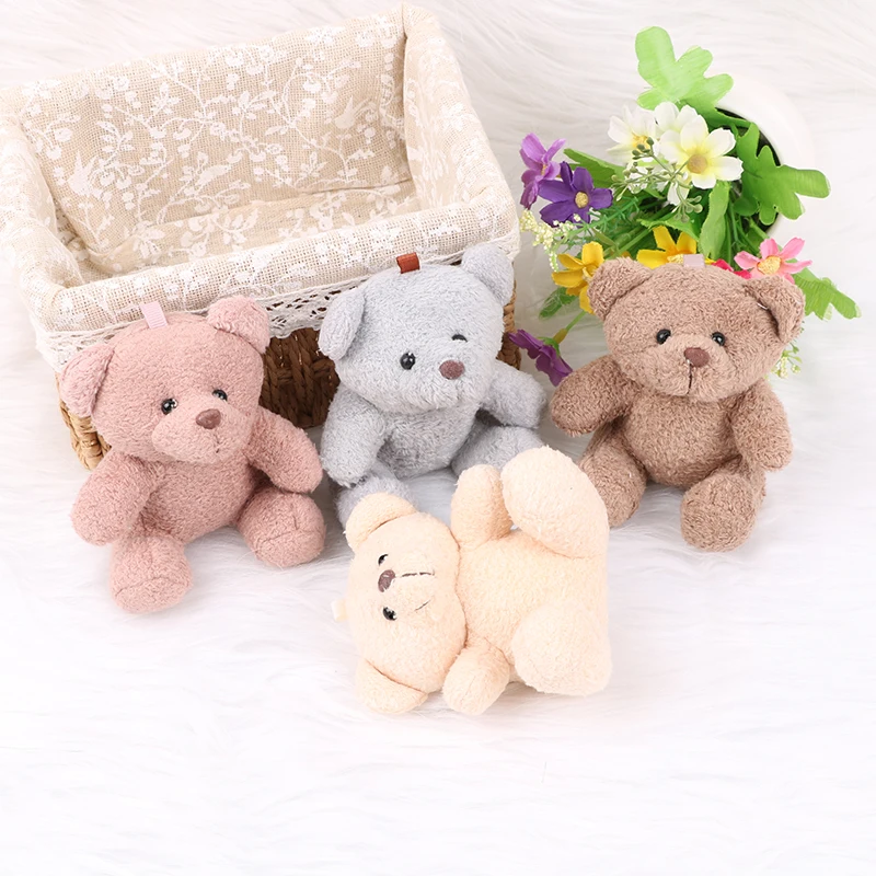 10cm Cute Teddy Bear Plush Toy Dolls Patch Bear Soft Stuffed Toy Bear Baby Animals Toy Kids Girls Birthday Wedding Girls Gifts