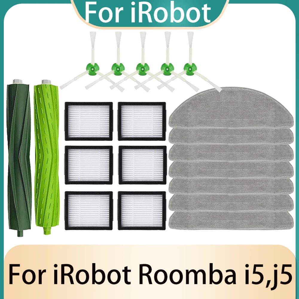 Parts For iRobot Roomba i5 j5 Replacements Roller Brush Edge-Sweeping Brushes Filters Mop Cloths Dust Bags Mop Pads Accessories