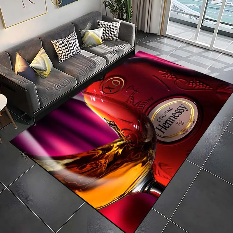 15 Size Hennessy Brandy Pattern Rug Carpet for Living Room Bathroom Mat Creative Doormat Carpet for Bedroom Home Decor