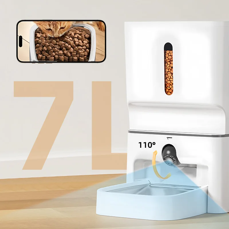 7L automatic cat feeder laser cat teasing electric camera remote smart pet feeding