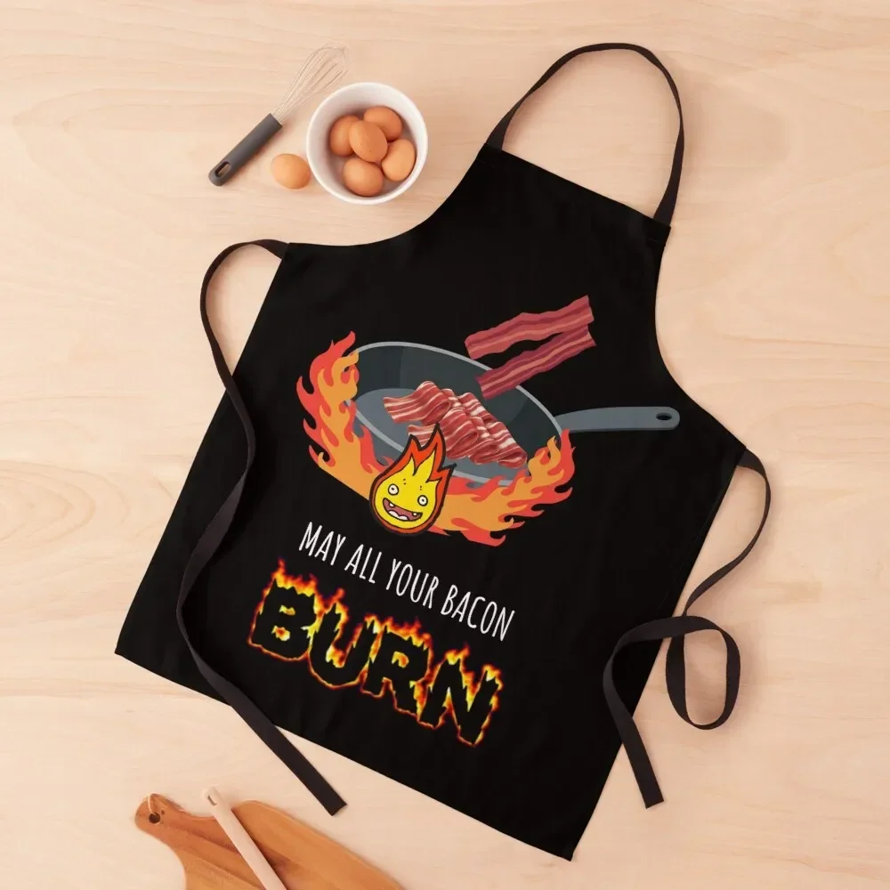 

May All Your Bacon Burn , Bacon lover Apron barber men work ladies kitchen jacket woman Salon Apron