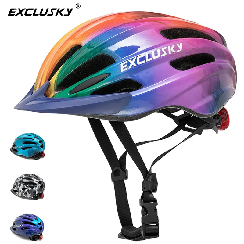

Children's Bicycle Helmets with Tail Lights Adjustable Teen Riding Helmets Outdoor Skateboard Bicycle Helmets