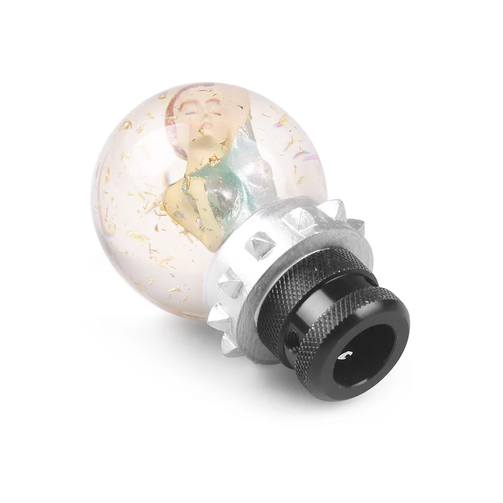 80MM Crystal Resin Gear Shift Knob Beauty Universal Racing Car Shift Lever Knob Women\'s Shift Head With three adapters