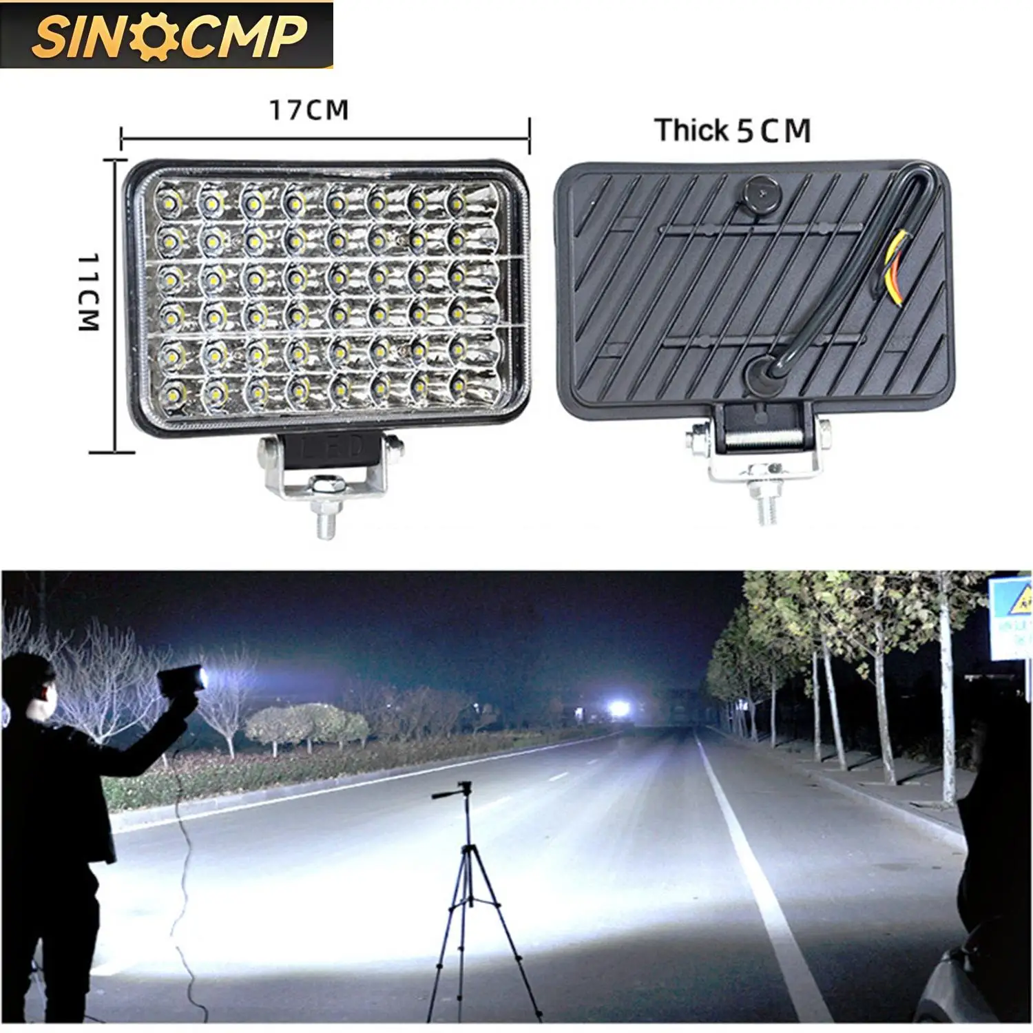 

2 Pcs Work Lights 48 LED 5 Inch 6000K 4500LM FOR Universal Vehicles ATV Trucks Tractors Headlights Automobiles Parts