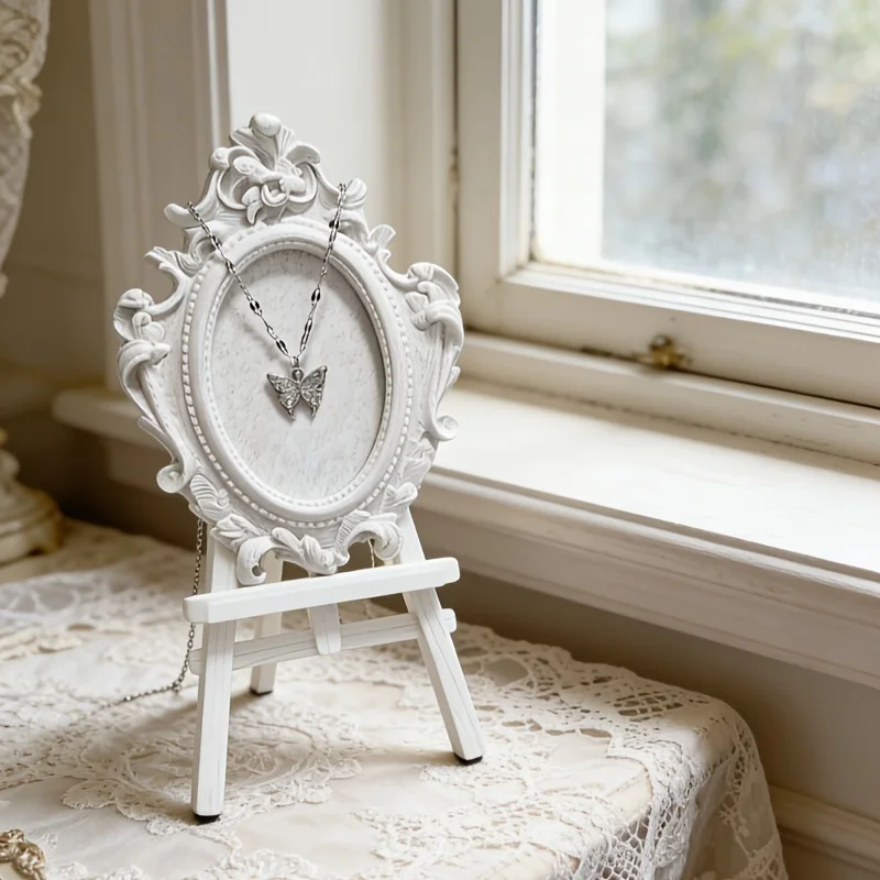 Vintage Royal Court Jewelry Display Frames 3D Printed Ornate Necklace Stand Ornaments Decor Display Stand for Necklaces Pendants