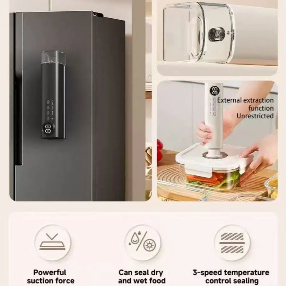 Sigillatrice sottovuoto automatica portatile Sigillatrice per alimenti in plastica compatta con forte aspirazione Macchina per sigillare sottovuoto wireless con ricarica USB