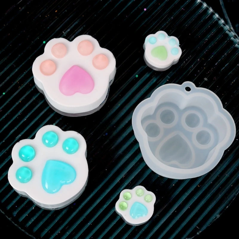 14Pcs Little for  Paws Silicone Epoxy Mold DIY Keychain Pendant Jewelry Crafting Mould for Valentines Love Gift Craft