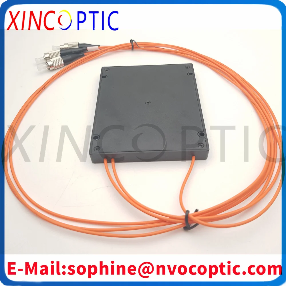 850nm 1x2 MM FBT Fiber Coupler,1X2 FBT-MM-850-50/125-50-50-20-10-FU Multimode Fibre Optic Splitter,FC/UPC,1M,2.0mm,100*80*10mm
