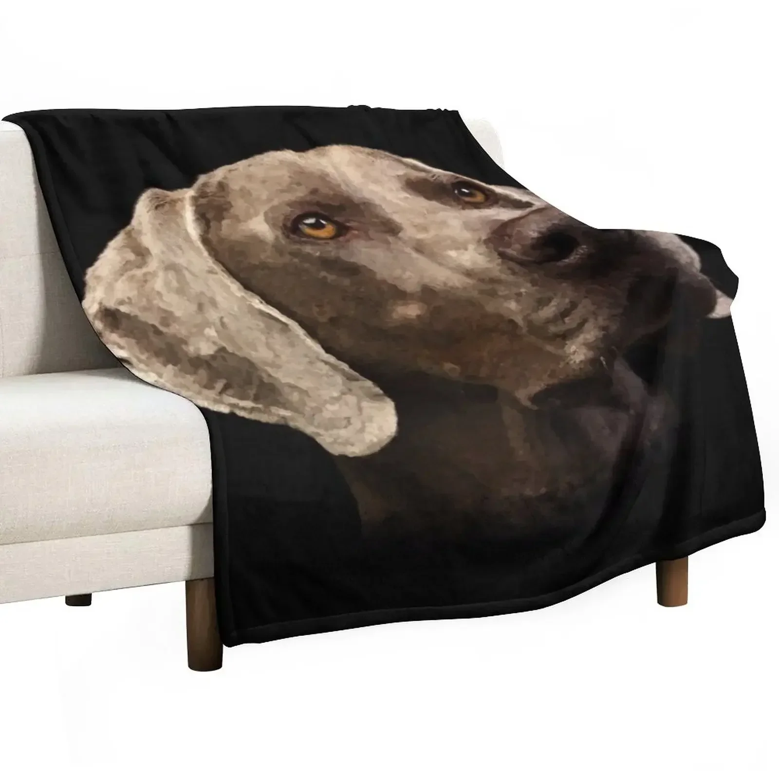 

Weimaraner Portrait Throw Blanket blankets ands Decorative Throw Plaid on the sofa blankets and throws Blankets