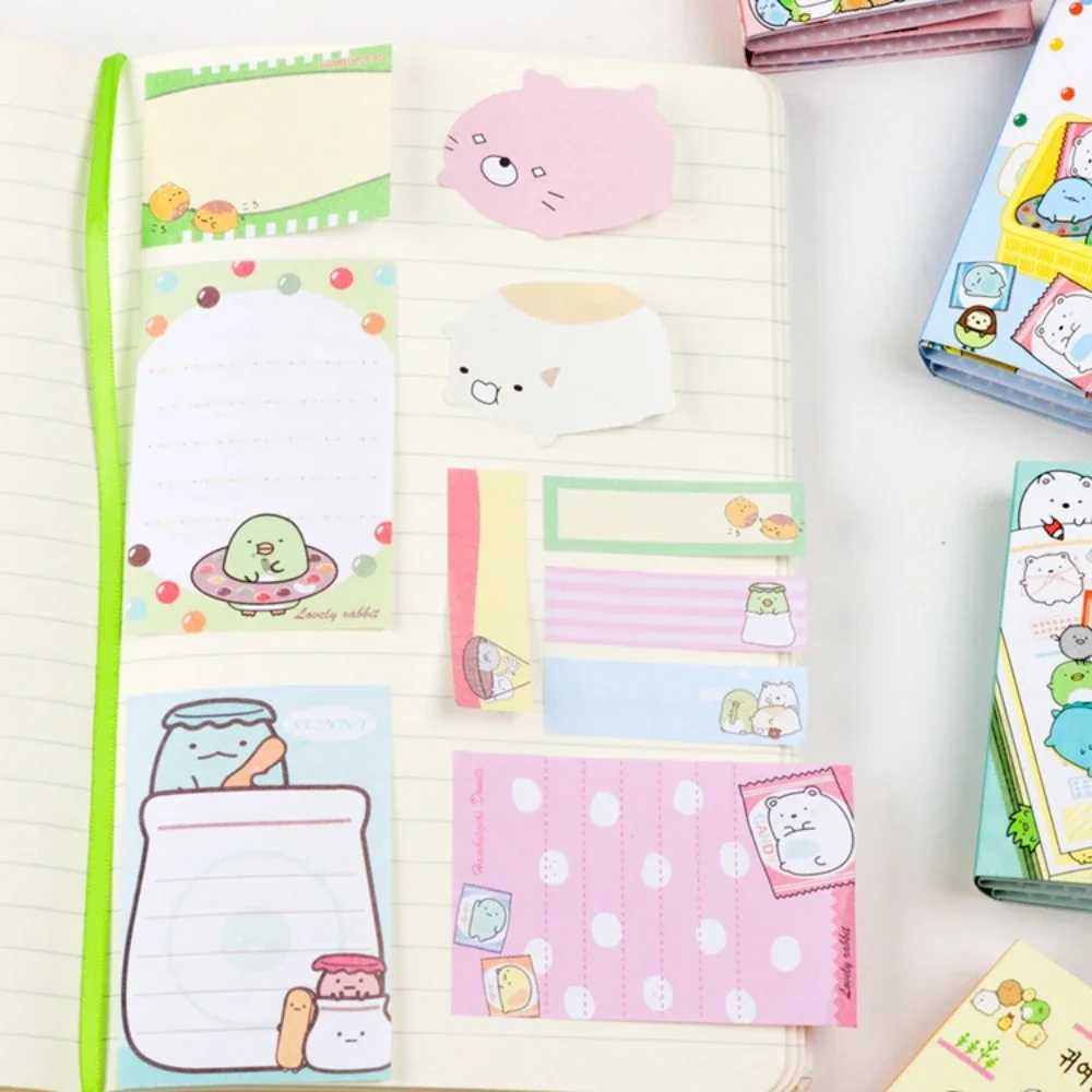 4 pcs/lot Kawaii Cartoon Anime Sumikko Gurashi Folding Self-Adhesive Memo Pad Sticky Notes Planner Sticker Stationery Notepads