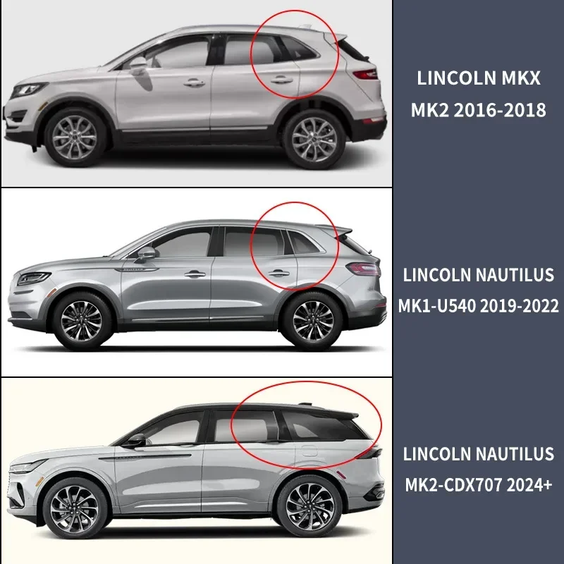 Fit for Lincoln MKX Nautilus Window visor Car Sun Rain Guard Vent Shade Deflector Wind Deflector Weathershield Moulding Trim