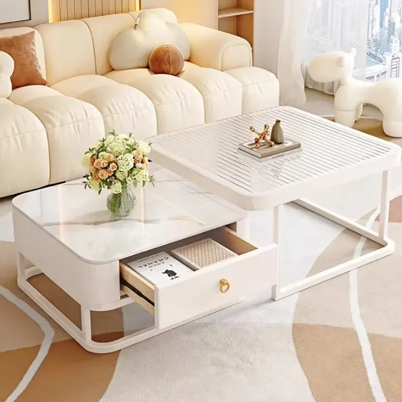Designer Modern Coffee Tables Unique Salon Decor Trendy Square Coffee Tables Aesthetic Nordic Regale Couchtisch Trendy Furniture