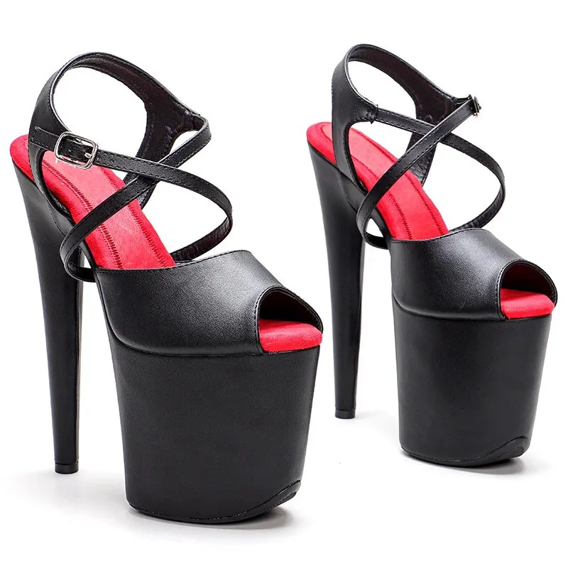 

LAIJIANJINXIA New 20CM/8Inch PU Upper Sexy Exotic Women/Girl Sandals Platform Fashion High Heels Pole Dancing Shoes 068