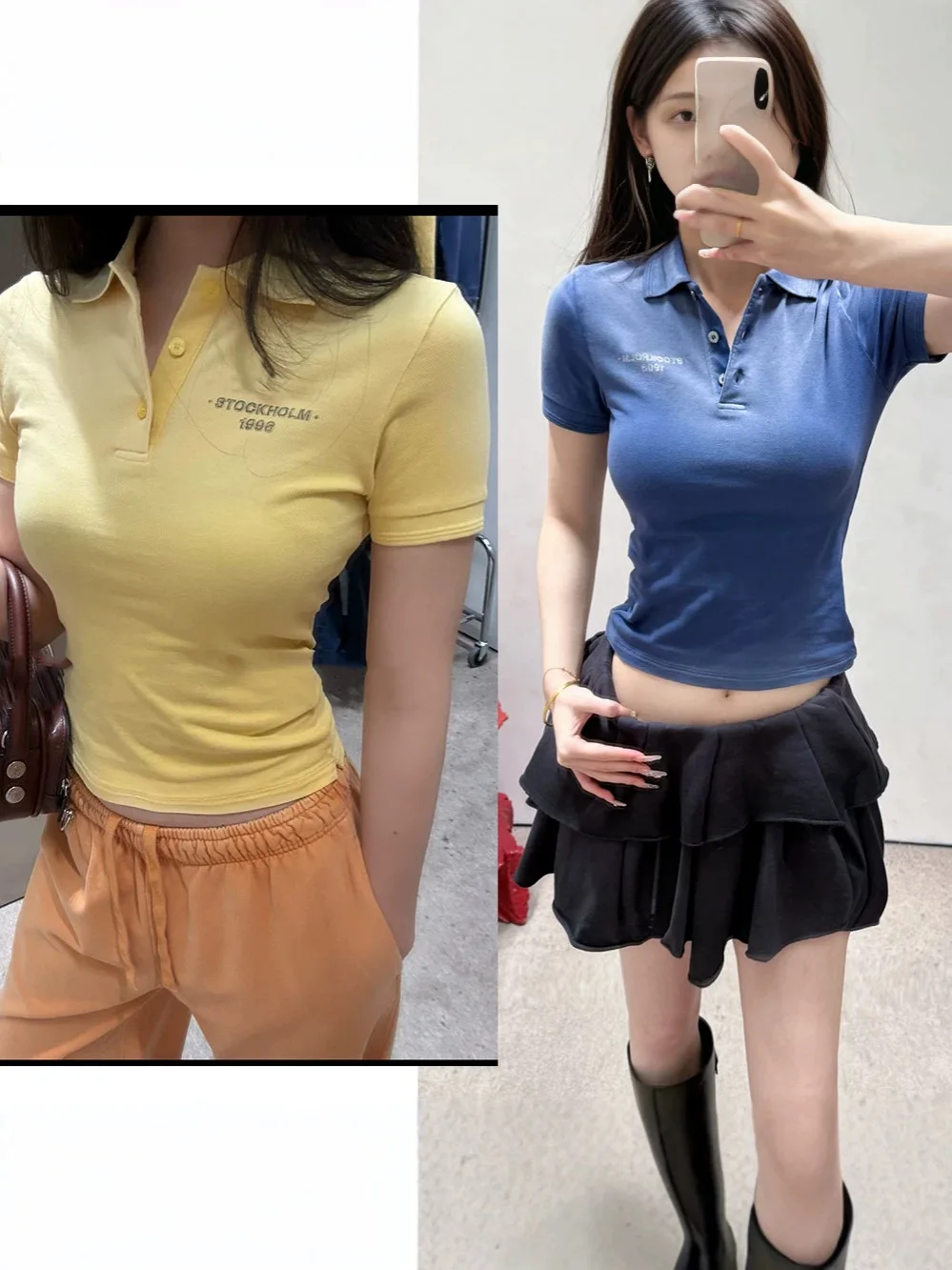 Slim Fit Yellow Letter Print Short Sleeve  Shirt Women's T-Shirt Casual Style Summer New Arrival Quality Cotton Material
