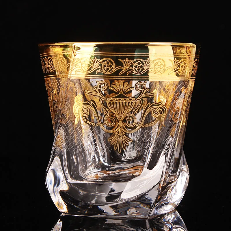 

style crystal glass with gold line beer mug home tea cup juice large whiskey foreign wine glass