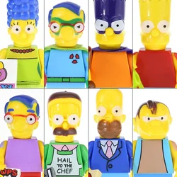 The Simpsons Building Blocks Homer Jay Marge Bart Lisa Maggie Abe Mona Mini Action Figure Accessories Thanksgiving Gift for Kids