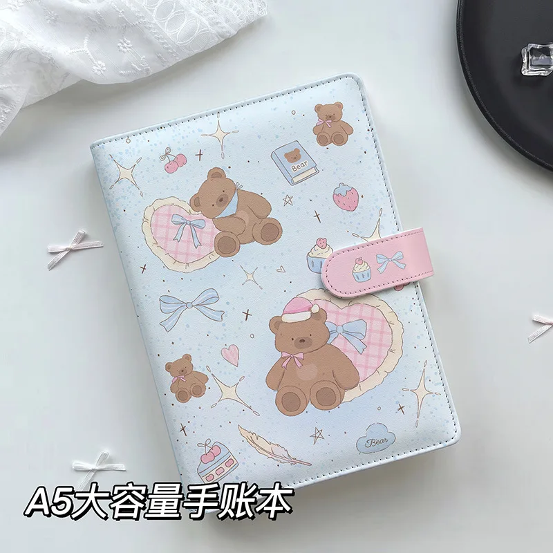 IFFVGX Bear A5 Kpop Idol Binder Photocard Holder PU Photo Album Photocards Collect Book Cards Storage Kawaii Stationery 포토카드 용품