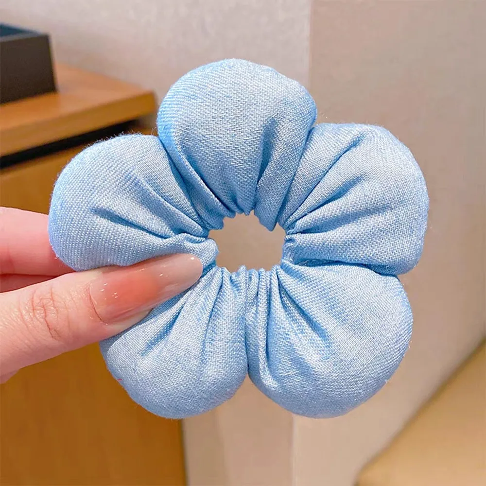 

Flower Shape Children's Flower Scrunchies Sponge Cloth Exaggerated Hair Ring Korean Style Ponytail Holder Elastic Hair Rope Baby