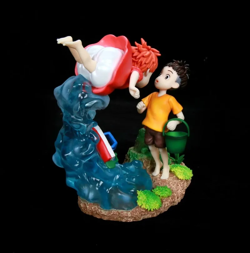 تمثال Ponyo Sousky Seagal PVC Gk ، Ponyo على شكل الجرف ، تمثال أكشن أنيمي ، دمية نموذجية ، لعبة تجميع ، هدية للطفل ، 15 *