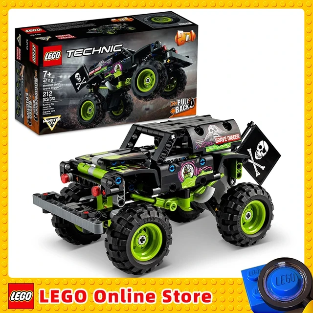 LEGO Technic Monster Jam Grave Digger 42118 Set Truck Toy to Off Road Buggy Pull Back Motor Vehicle Playset 212 Pieces AliExpress
