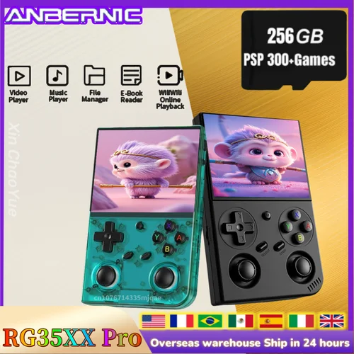 Anbernic RG35XX PRO RG 35XXPRO Consola de juegos portátil retro Reproductor de videojuegos Linux 64 bits 3.5IPS Screen3200mAh 256G PSP