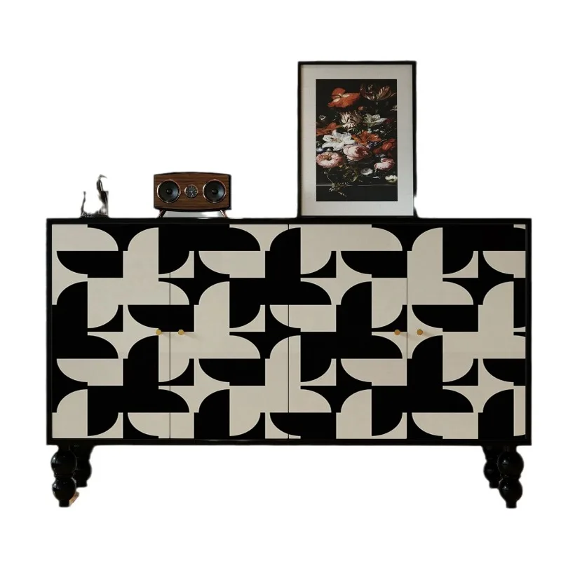 

Retro simple bathroom wabi-sabi cream style entrance living room multi-layer entrance cabinet