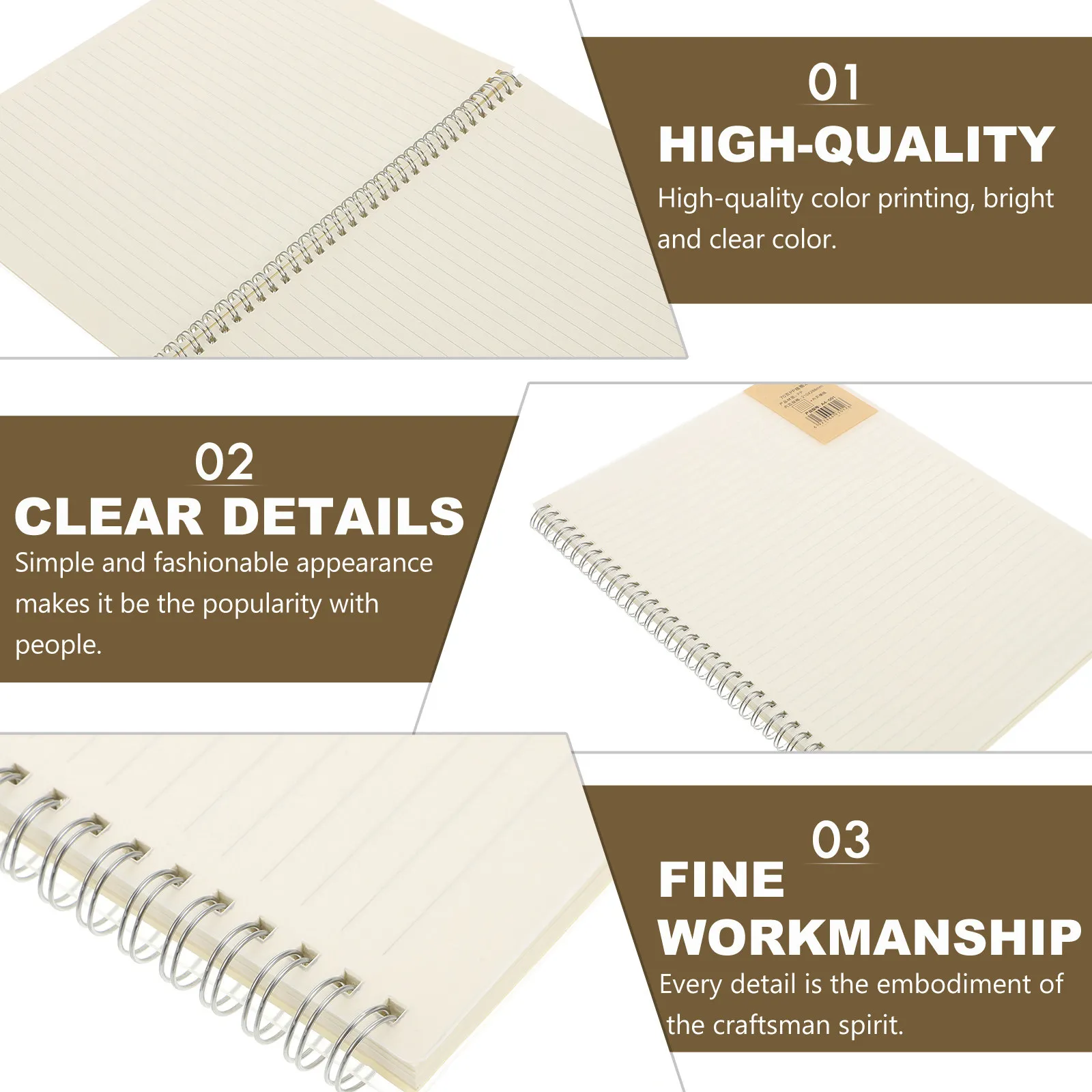 1Pcs Functional Coil Notepad Premium Paper Material Protective Cover Convenient Carry Design for Students Professionals Writers