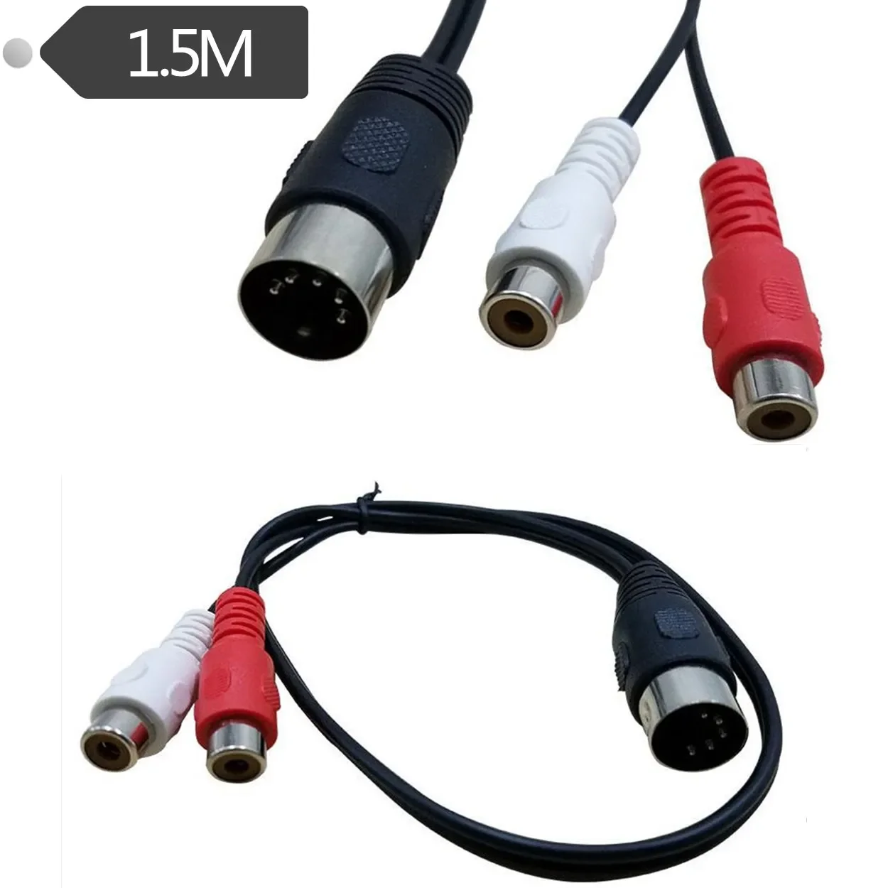 Cavo Midi A 5 Pin Maschio – 2 RCA Maschio – 1.5m Per Bang & Olufsen, Naim, Quad E Sistemi Stereo - 2