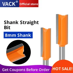 8mm Shank Double Flute Straight Bit Milling Cutter Wood Cutters Tungsten Carbide Router Bit Woodwork Tools