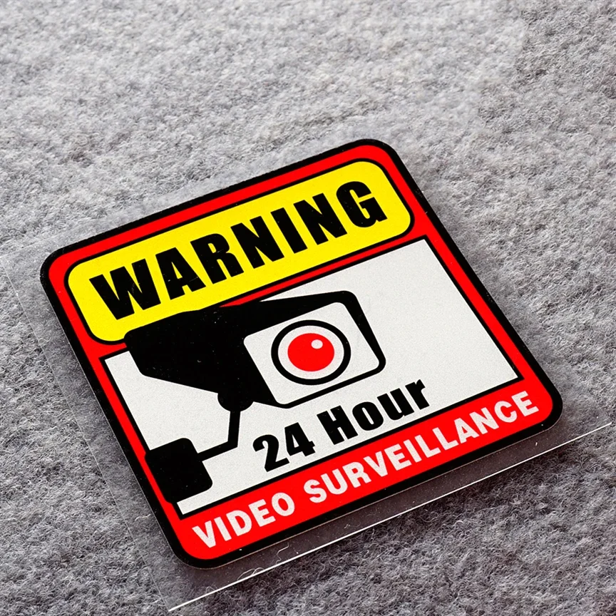 Car Styling Vinyl Decals Warning 24 Hour VIDEO SURVEILLANCE Motorcycle Bike Decorate Stickers