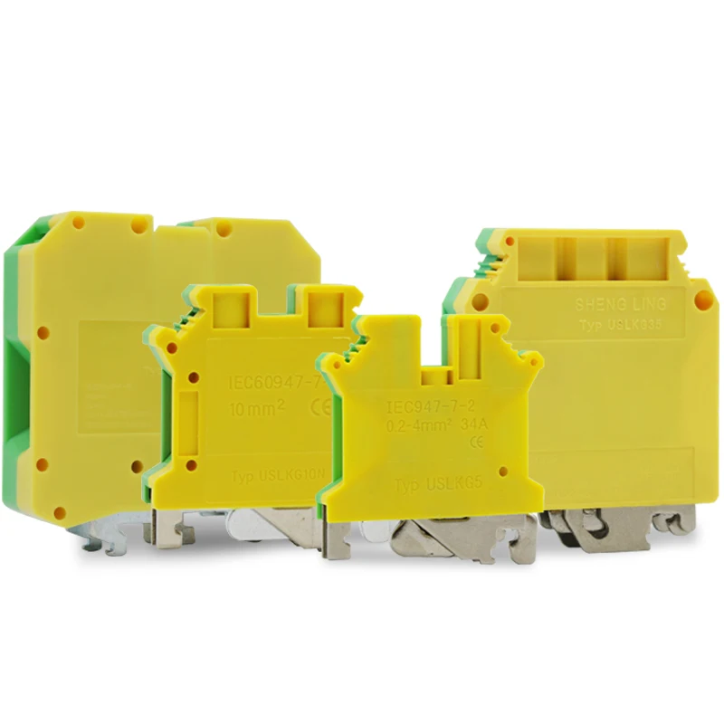 1Pcs USLKG Screw Din Rail Terminal Blocks Ground Earth Universal Class Connector USLKG Wire Conductor