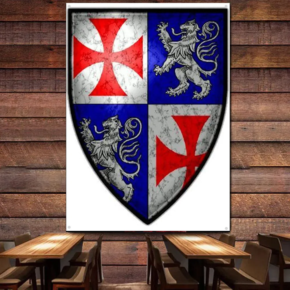 

Christ Crusades Tapestry Wall Art Banner Wall Hanging Flag Vintage Knights Templar Posters & Prints Canvas Painting Home Decor