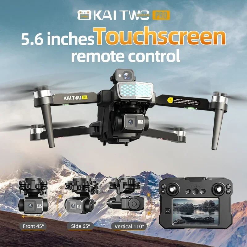 2024 KAI dua Drone dengan layar sentuh 3 sumbu Gimbal 4 K 360 ° Laser serba guna penghisap rintangan GPS posisi Brushless mainan Dron