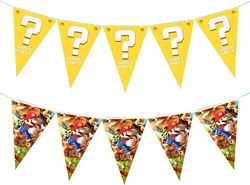 Super Mario Happy Birthday Banner decorazione per feste Mario Pennant tirando Hanging Party Garland Flag Kid Favor forniture per feste fai da te