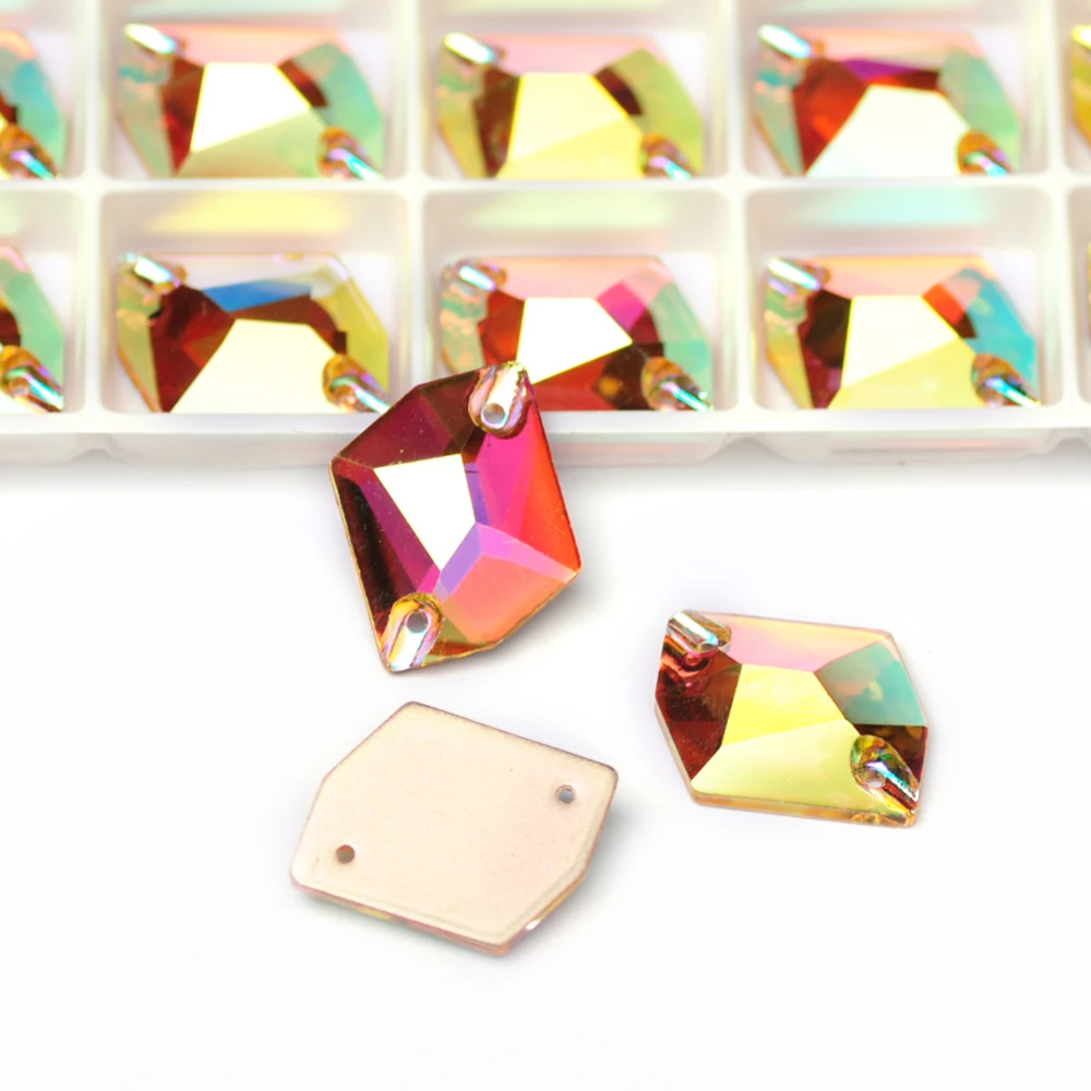 PUBRILEX Bunte AB Kosmische Strasssteine Näh-Glaskristalle DIY-Bastelzubehör Flache Aufnähsteine für Taschen und Kleidung – Detail 8