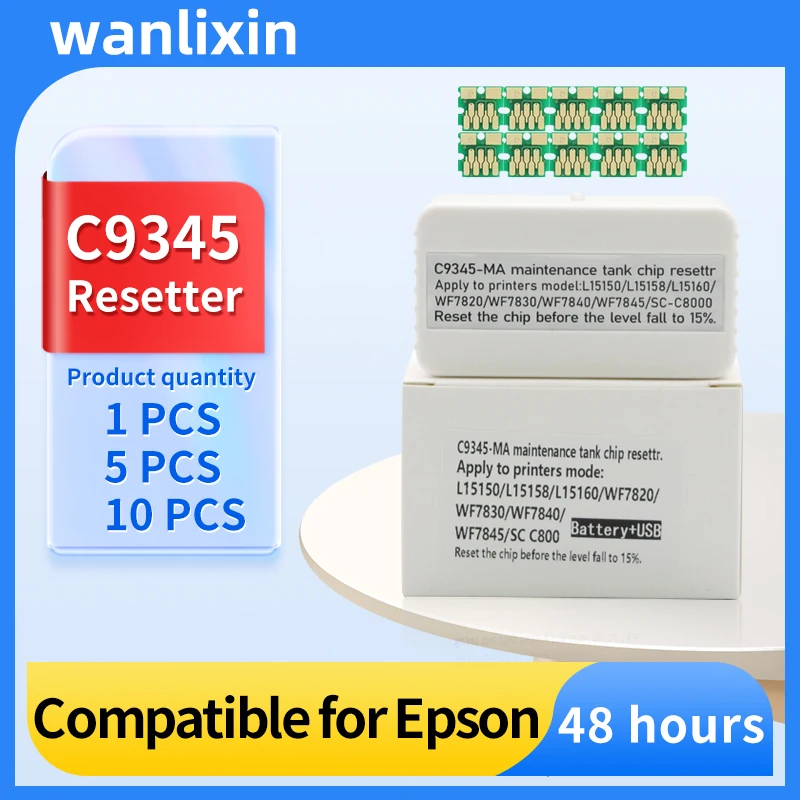 C9345 Maintenance TanK Chip Resetter For Epson L5150 L5160 L8050 L8168 L8188 L8160 L8180 EC-C7000 ST-C8000 ET-16600 L18050 chip