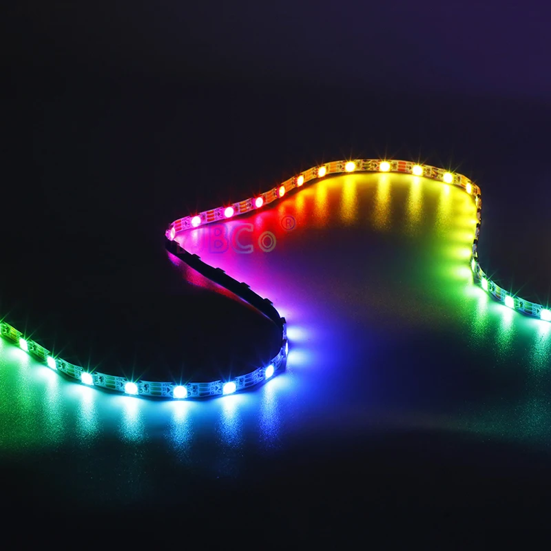 DC 5V 5m Narrow side 5mm PCB 5050 RGB pixel flexible LED Strip Light addressable WS2812B WS2812 60leds/m Lights Tape NP IP30